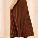 Pleated Faux Suede Pull-On Maxi Skirt - Hickory Skirts Tribal