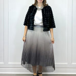 Pleated Midi Skirt - Metallic Ombre Skirts FATE