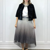 Pleated Midi Skirt - Metallic Ombre Skirts FATE