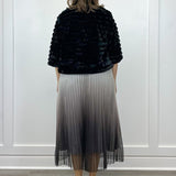 Pleated Midi Skirt - Metallic Ombre Skirts FATE