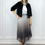 Pleated Midi Skirt - Metallic Ombre Skirts FATE