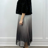 Pleated Midi Skirt - Metallic Ombre Skirts FATE