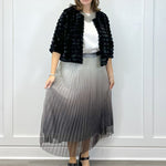 Pleated Midi Skirt - Metallic Ombre Skirts FATE