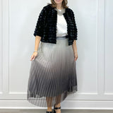 Pleated Midi Skirt - Metallic Ombre Skirts FATE