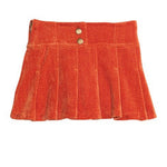 Pleated Skort - Rust Herringbone Corduroy - Sugar Babies Children's Boutique/Meg's Shoppe