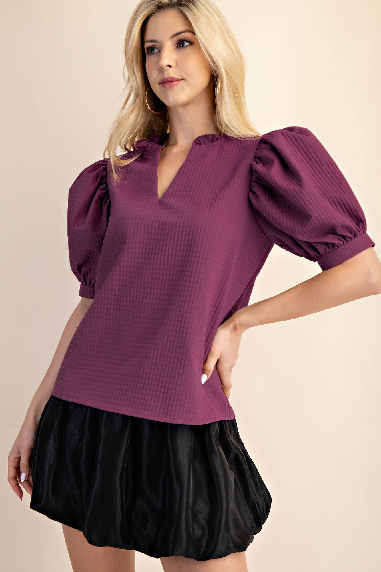 Plum Perfection Puff Sleeve Top