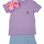 Pocket Tee - Bow Girls Tops + Tees Itsy Bitsy