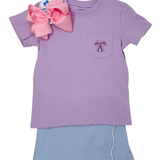Pocket Tee - Bow Girls Tops + Tees Itsy Bitsy