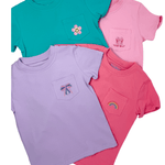 Pocket Tee - Bow Girls Tops + Tees Itsy Bitsy