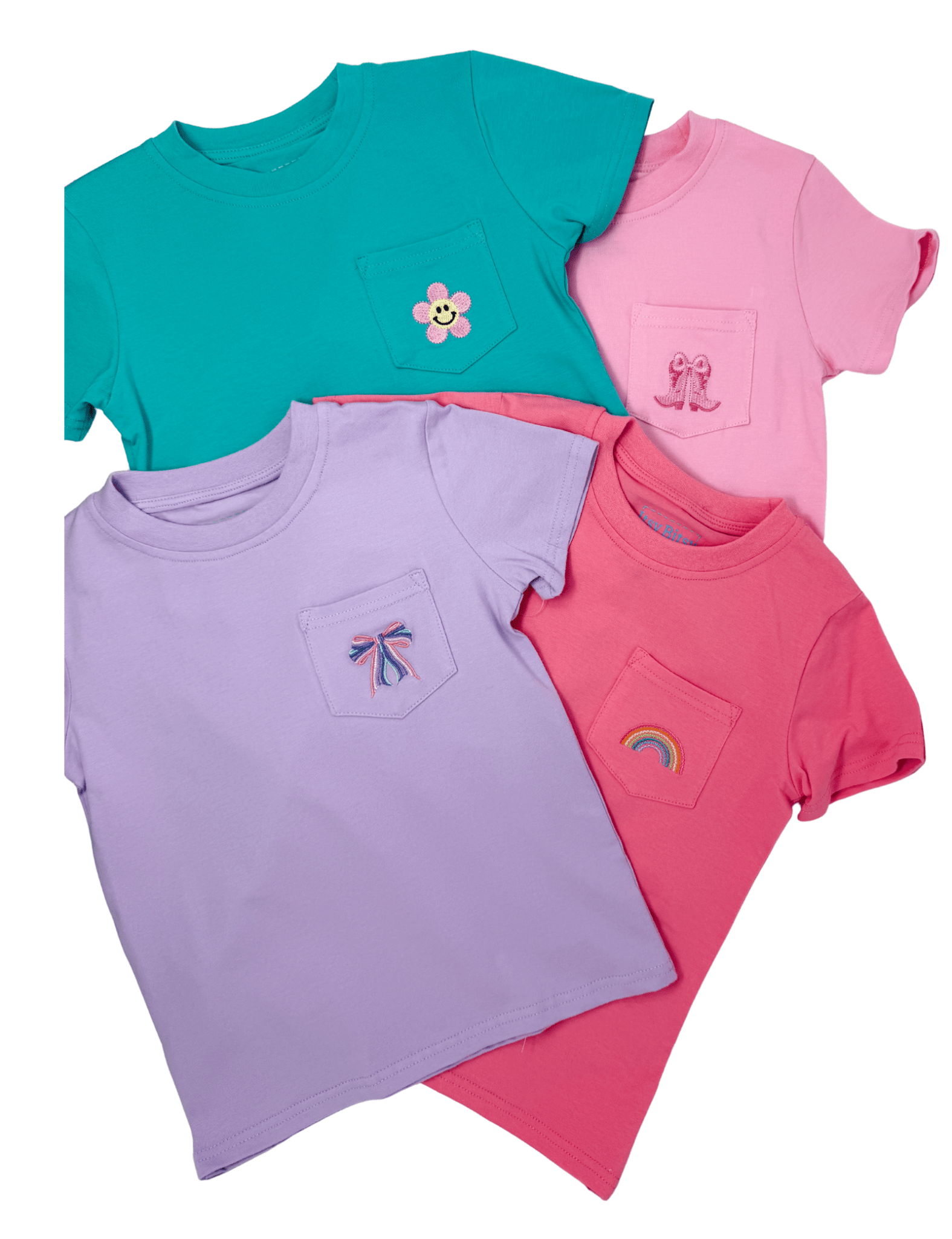 Pocket Tee - Bow Girls Tops + Tees Itsy Bitsy