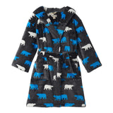 Polar Bears Silhouette Fuzzy Fleece Robe Kids Pajamas Hatley