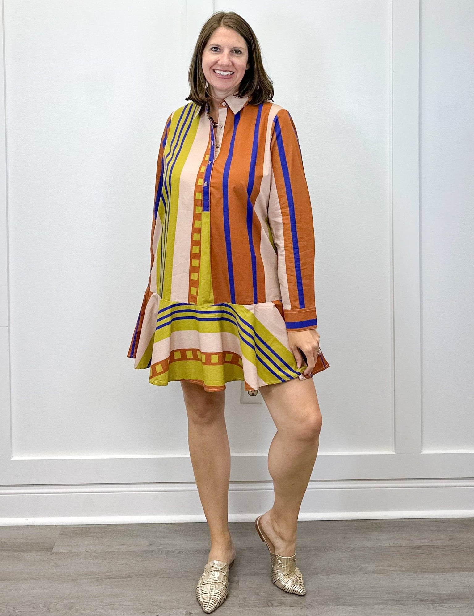 Polly Dress - Maple Stripes Short Dresses Livro