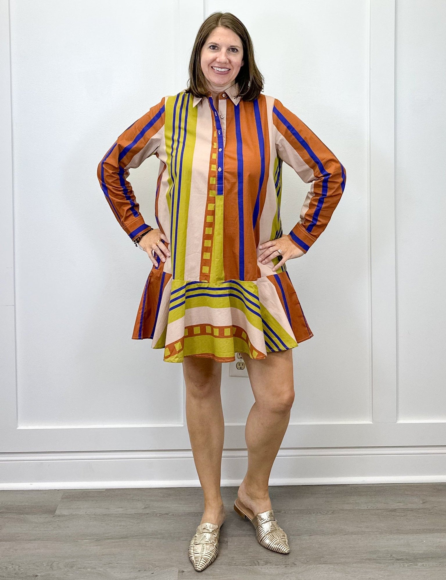 Polly Dress - Maple Stripes Short Dresses Livro