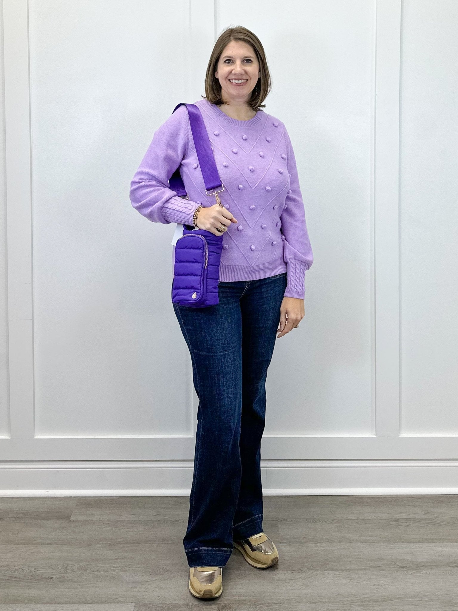 Pom Pom Sweater - Lilac Sweaters Umgee