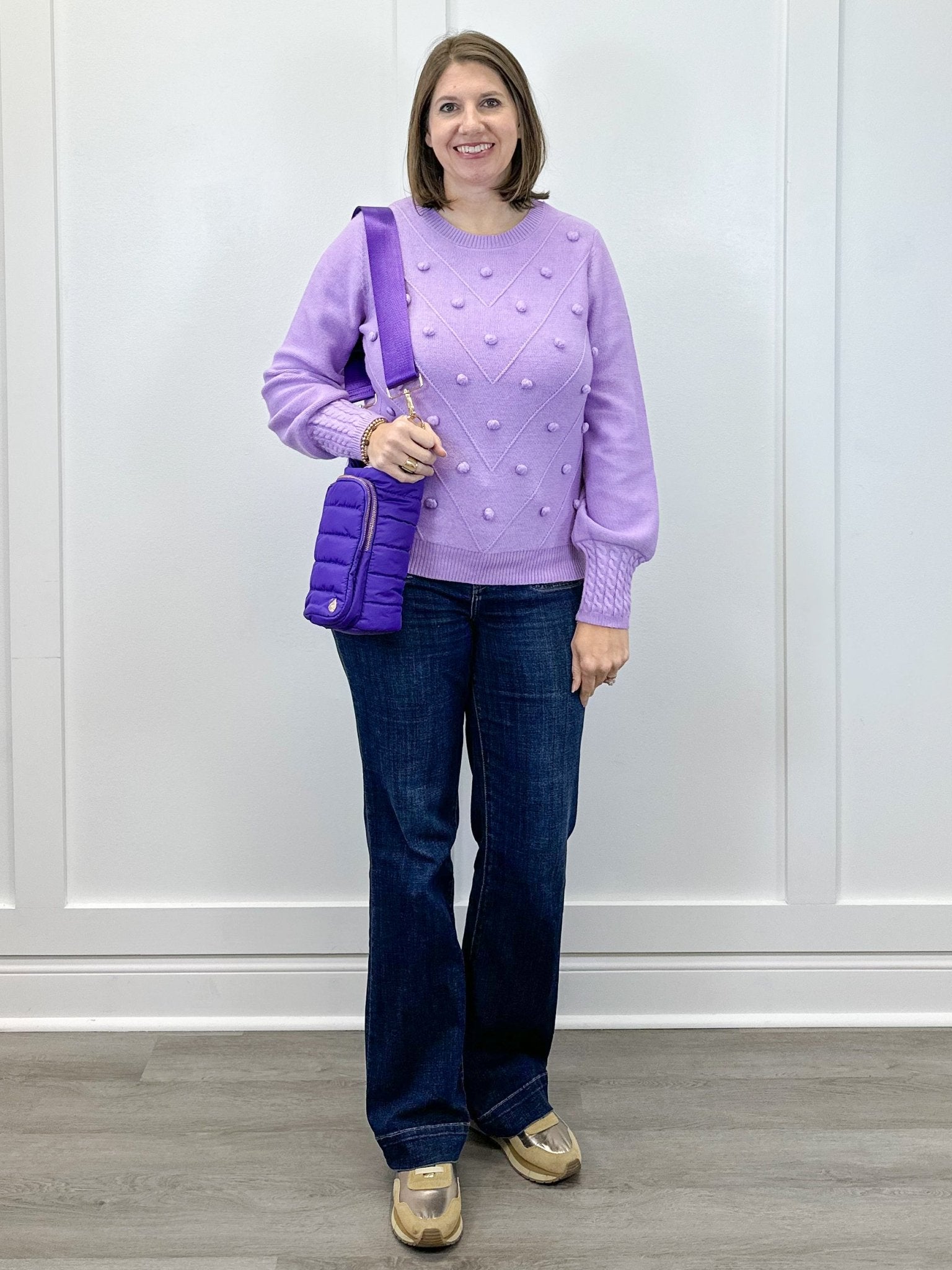 Pom Pom Sweater - Lilac Sweaters Umgee