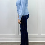 Pom Pom Sweater - Sky Sweaters Umgee