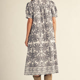 Porcelain Paisley Midi Dress Long Dresses Jodifl