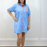 Portside Poplin Dress - Chambray Short Dresses Entro