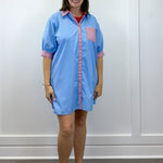 Portside Poplin Dress - Chambray Short Dresses Entro
