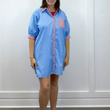 Portside Poplin Dress - Chambray Short Dresses Entro