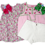 Positano Dress - Pink Bloomsbury Blossoms Girls Play Dresses Bisby