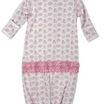 Precious Pumpkins Printed Ruffle Converter - Pink Baby Sleepwear Magnolia Baby