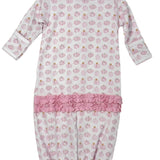 Precious Pumpkins Printed Ruffle Converter - Pink Baby Sleepwear Magnolia Baby