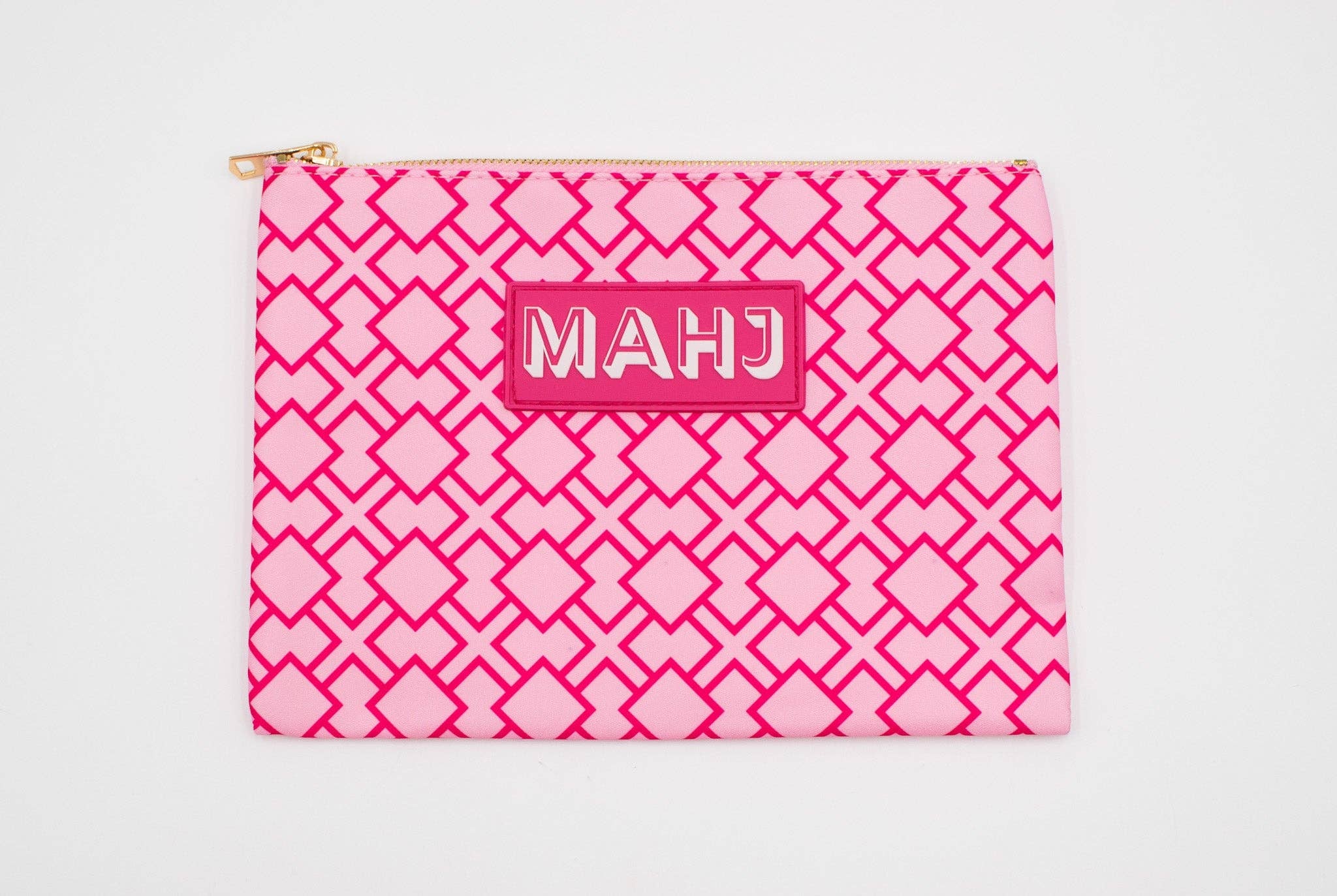 Premium Mahjong Accessory Bag - Geometric Pink Paper Goods My Fair Mahjong