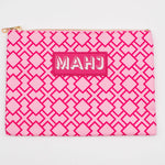 Premium Mahjong Accessory Bag - Geometric Pink Paper Goods My Fair Mahjong