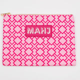 Premium Mahjong Accessory Bag - Geometric Pink Paper Goods My Fair Mahjong