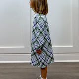 Presley Kait Dress - Lt. Blue & Navy Plaid Girls Play Dresses The Oaks Apparel Company