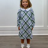 Presley Kait Dress - Lt. Blue & Navy Plaid Girls Play Dresses The Oaks Apparel Company