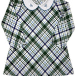 Presley Kait Dress - Lt. Blue & Navy Plaid Girls Play Dresses The Oaks Apparel Company