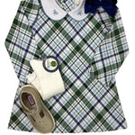 Presley Kait Dress - Lt. Blue & Navy Plaid Girls Play Dresses The Oaks Apparel Company