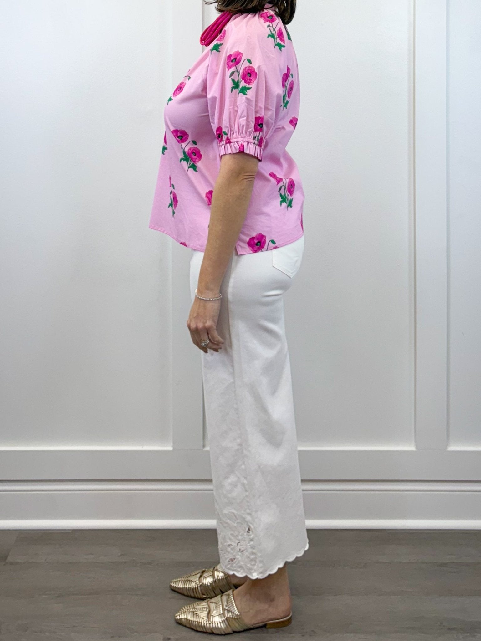 Primrose Pink Floral Blouse Tops Jodifl