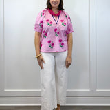 Primrose Pink Floral Blouse Tops Jodifl