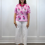 Primrose Pink Floral Blouse Tops Jodifl