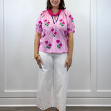 Primrose Pink Floral Blouse Tops Jodifl