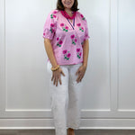 Primrose Pink Floral Blouse Tops Jodifl