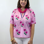Primrose Pink Floral Blouse Tops Jodifl