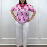 Primrose Pink Floral Blouse Tops Jodifl