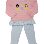 Princess Applique Ruffle Pant Set Girls Sets Three Sisters