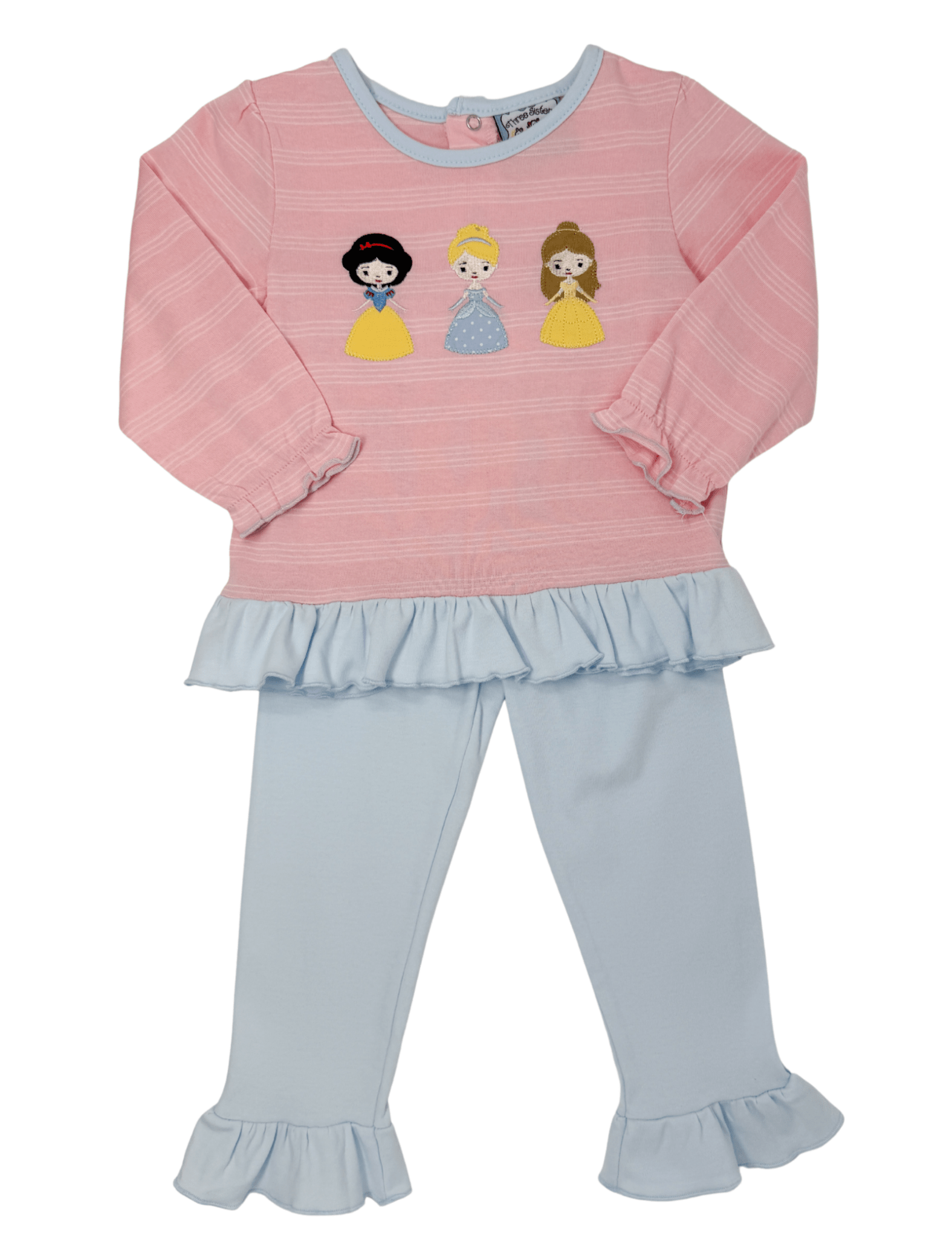 Princess Applique Ruffle Pant Set Girls Sets Three Sisters