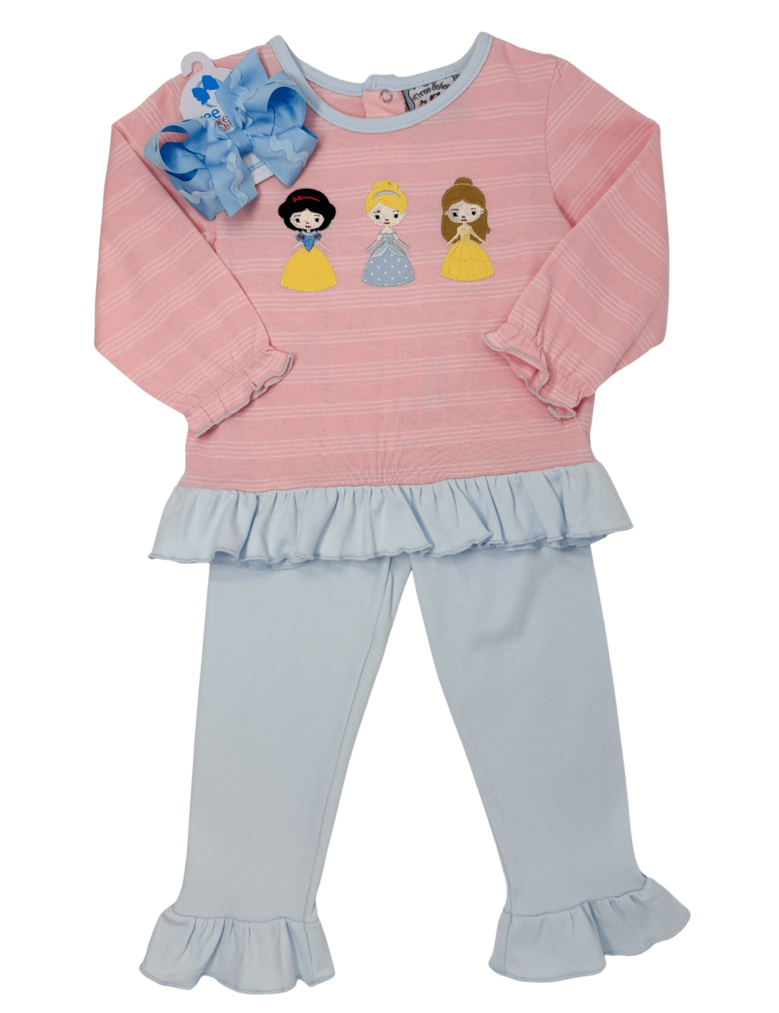 Princess Applique Ruffle Pant Set Girls Sets Three Sisters