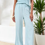 Pull On Ankle Pant w/ Front Pockets - Lt. Aqua Sky Short Dresses Tribal