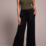 Pull On Pant w/ Pockets & Drawcord - Black Pants Tribal