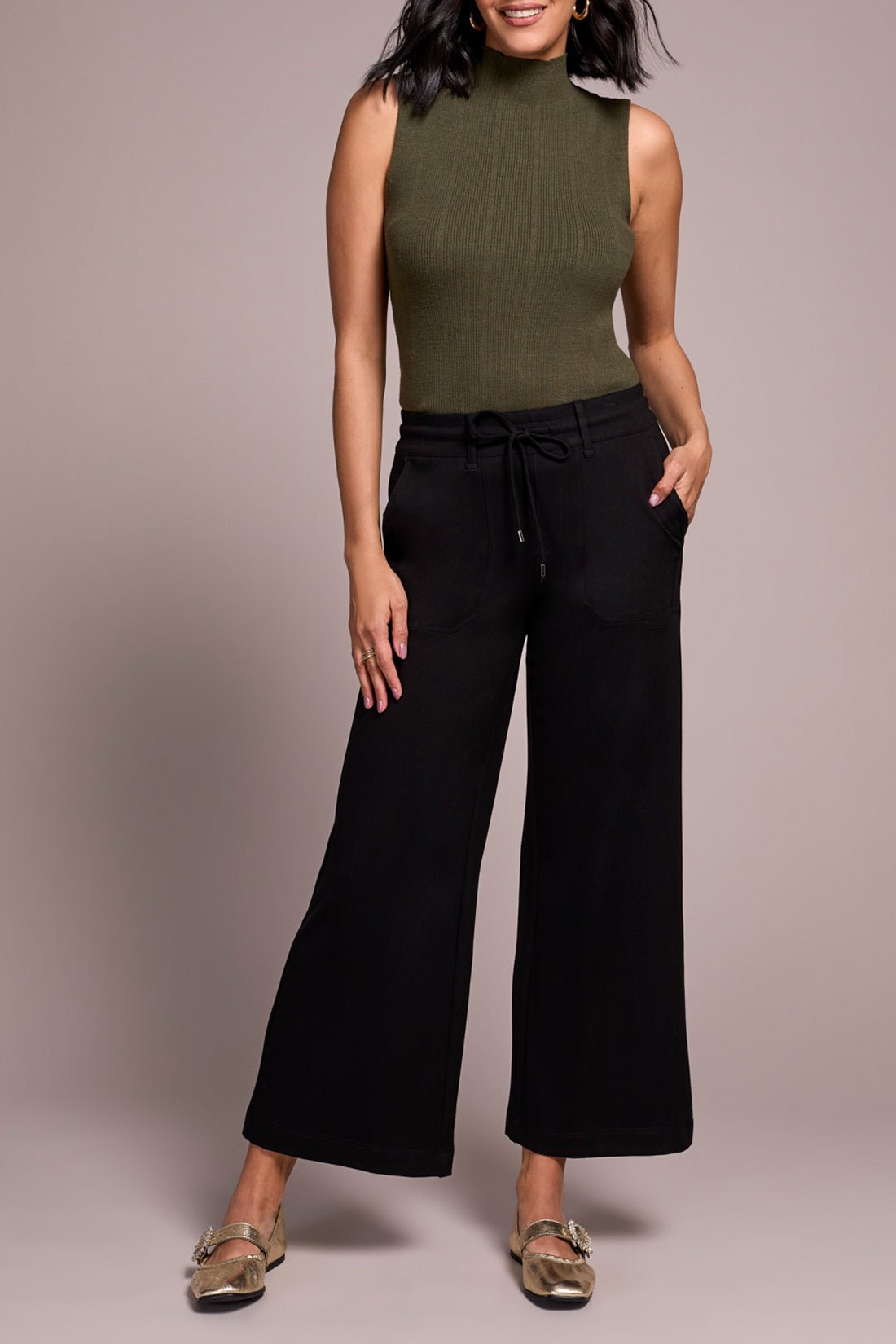 Pull On Pant w/ Pockets & Drawcord - Black Pants Tribal