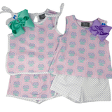 Purple Floral Back Ruffle Set Girls Sets True