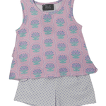 Purple Floral Back Ruffle Set Girls Sets True