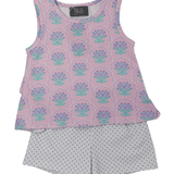 Purple Floral Back Ruffle Set Girls Sets True